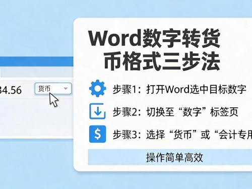 Word数字变货币格式，三步轻松搞定！