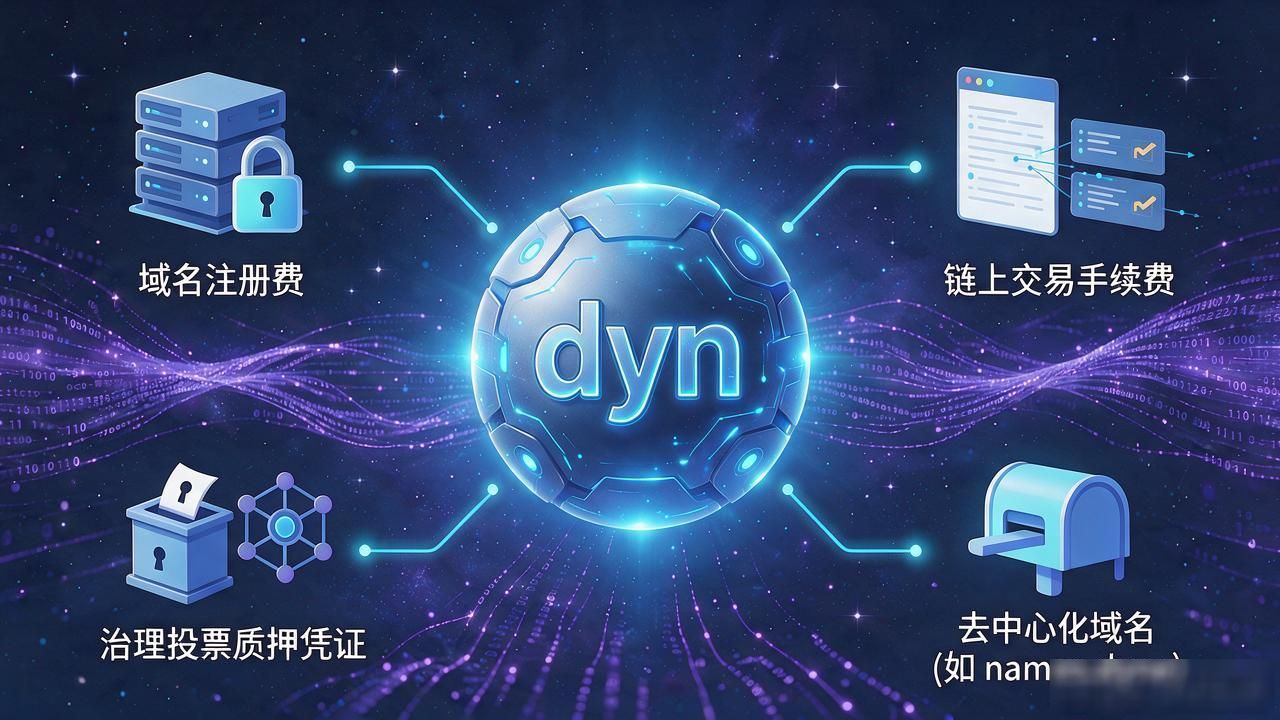 dyn 数字货币_dyn代币在DyNE Chain中的角色和功能_DyNE Chain原生代币 dyn 去中心化域名解析系统