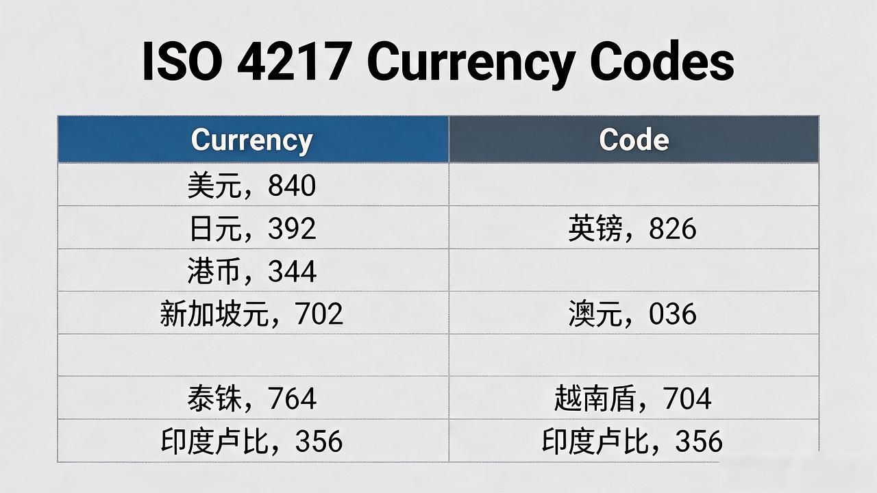 SWIFT银行报文币种代码_ISO 4217货币代码_世界各国货币数字代码