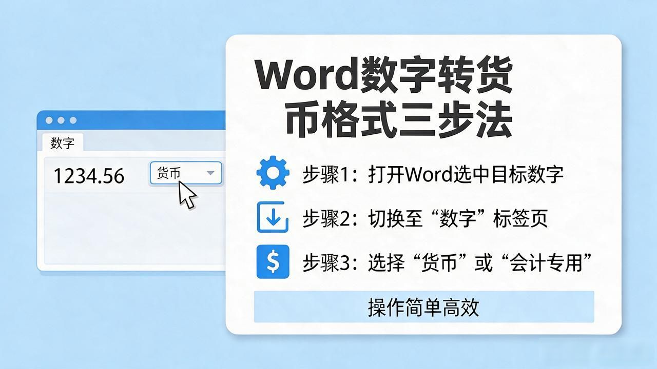 Word表格数字格式化_Word设置货币格式_word数字如何变有货币数字